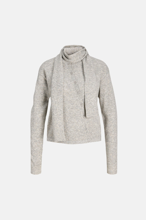 Cardigan - Medium Grey Melange