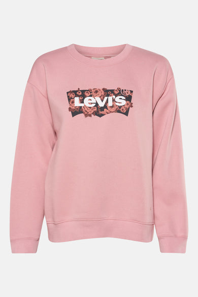 Gilet rose de Levi's avec un imprimé de fleurs sur le logo sur la partie avant.