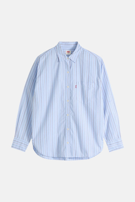 Blauw gestreept overhemd met lange mouwen van Levi's®, met knoopsluiting en borstzak.