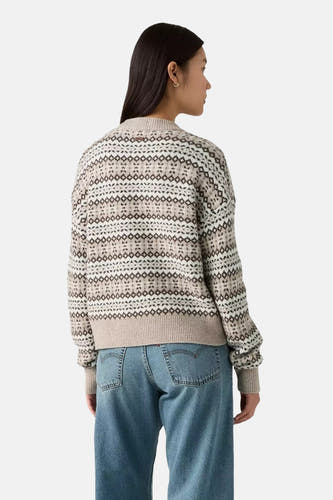 Sweat-shirt multicolore à col rond de Levi's®, avec un motif Fair Isle géométrique sur le dos.