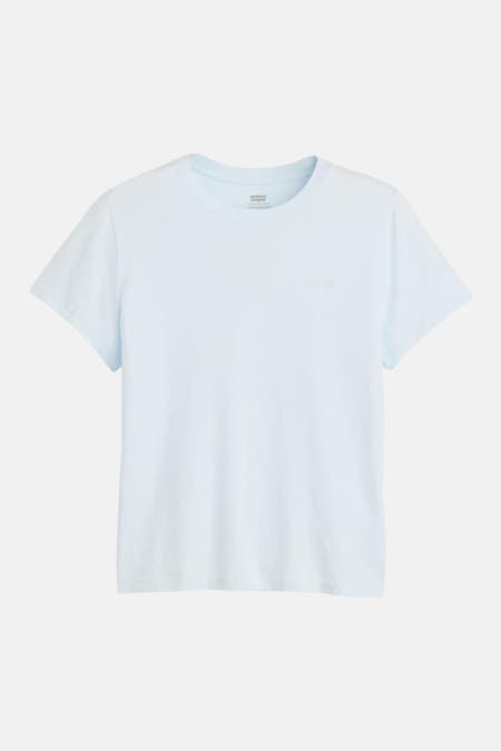 T-shirt bleu à manches courtes de Levi's, uni et avec un col rond.
