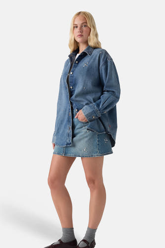 Chemise à manches longues - Mid blue denim
