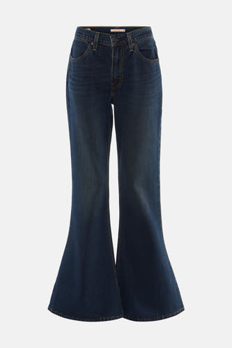 PUDDLE SNAP FLARE - dark blue denim