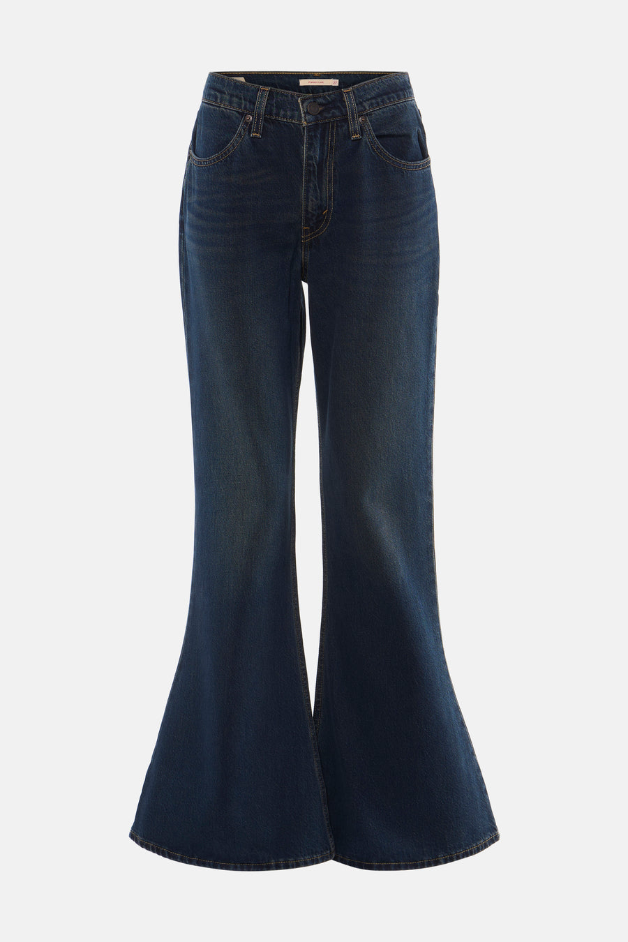 PUDDLE SNAP FLARE - dark blue denim
