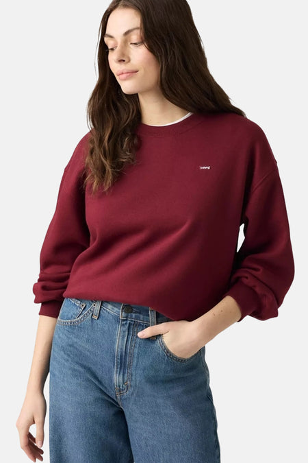 Sweat col O - bordeaux