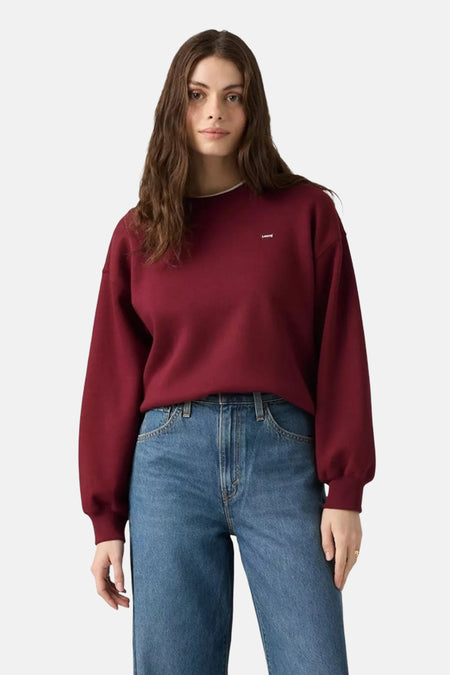 Sweat col O - bordeaux