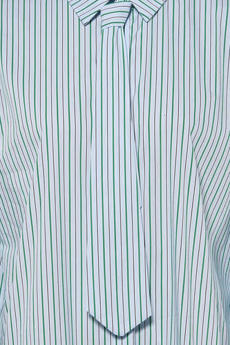 Chemise rayée bleue de Terra di Siena à manches longues et à fermeture boutonnée décorative.