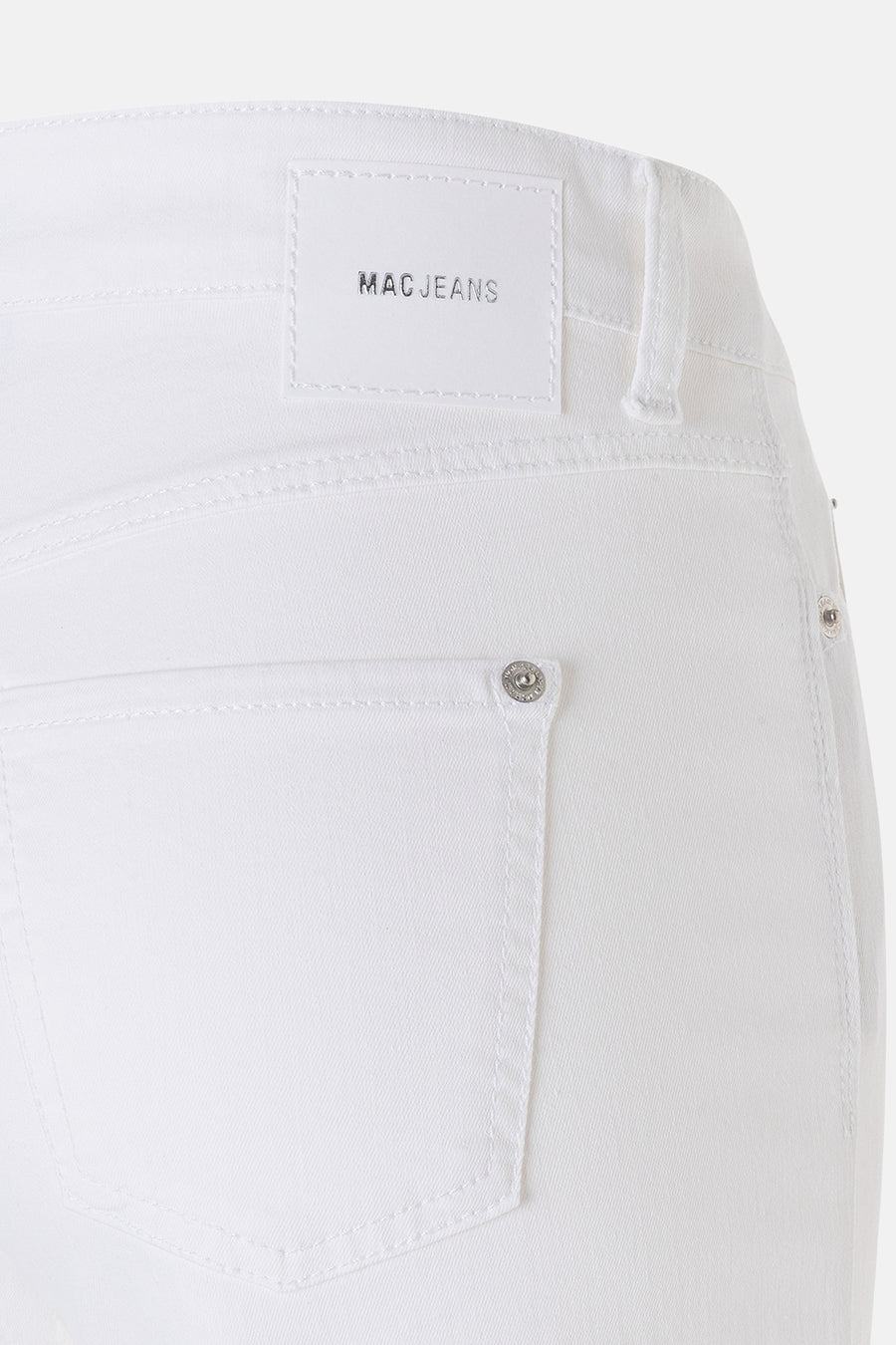 Witte wide jeans van denim van MAC, met achterzakdetail en merklabel.