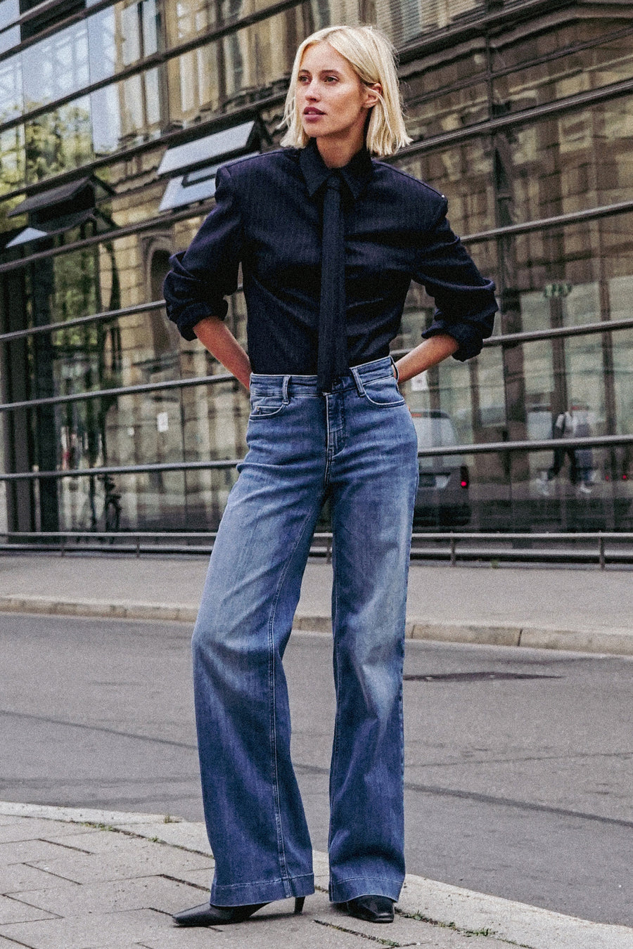 Jean large - bleu