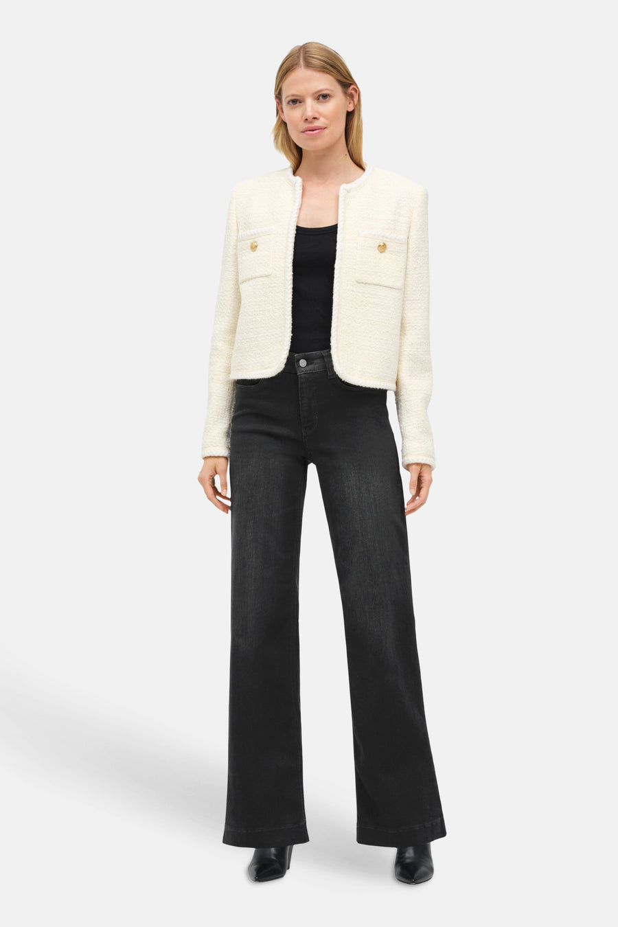 DREAM WIDE - Black denim - MAC