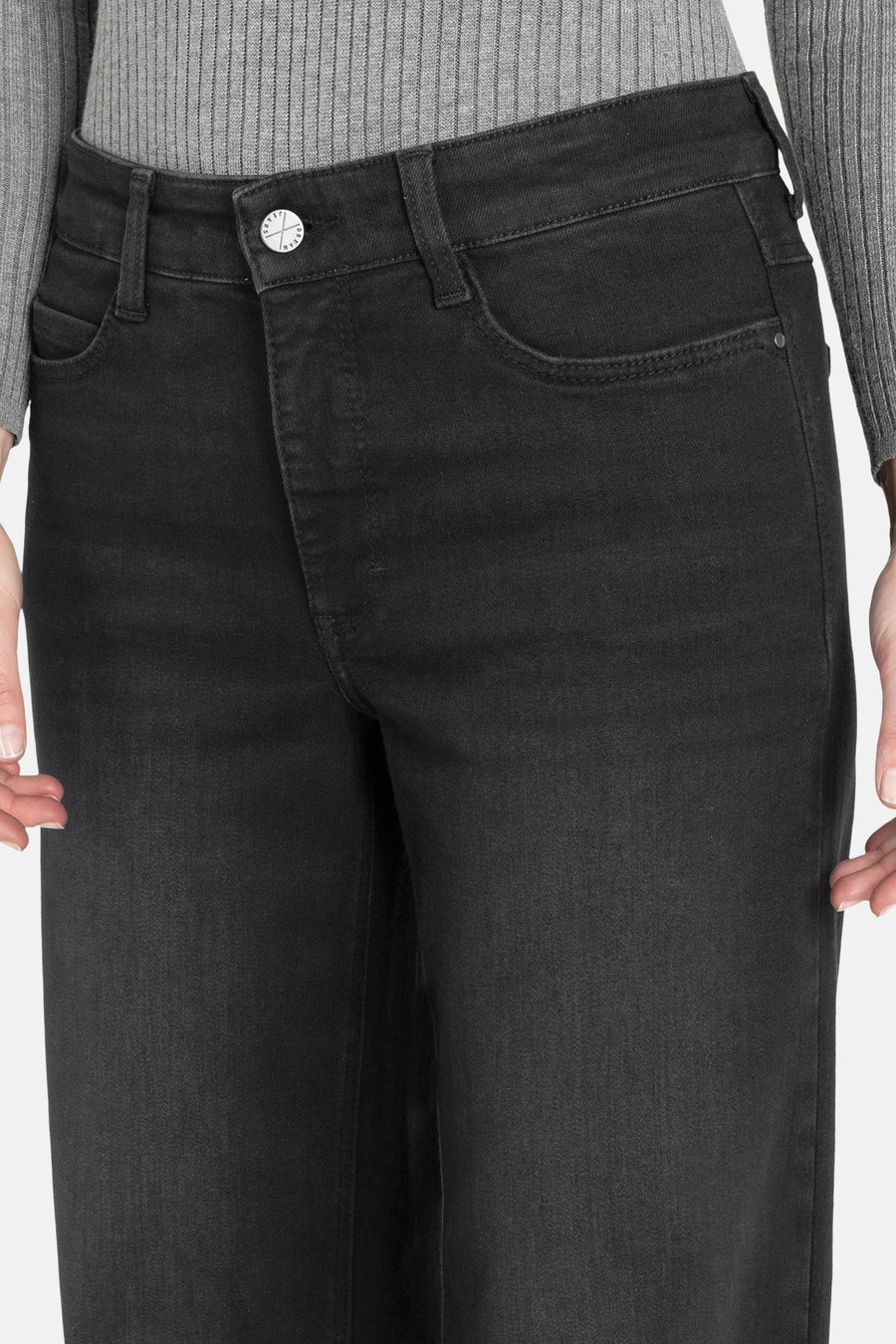DREAM WIDE - Black denim - MAC