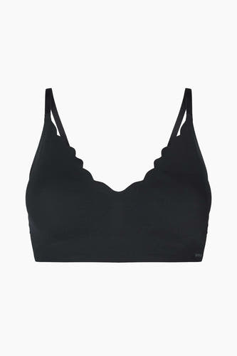 Manteau noir SKINY, avec bords et fine et fines bandes.