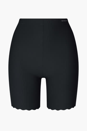 Shorty noir de SKINY, avec une ceinte haute et un zip sculpté.