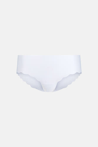 Culotte blanche SKINY, vue de face avec bords festonnés.