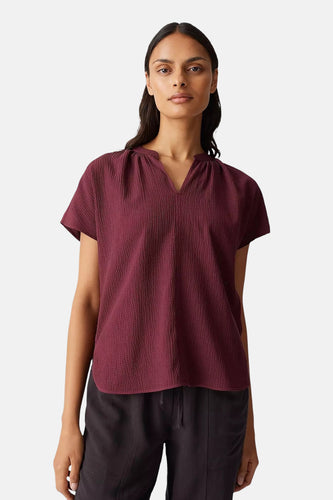 Blouse à manches courtes - Bordeaux