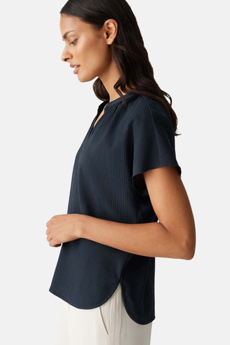 Blouse à manches courtes - Bleu foncé - OPUS