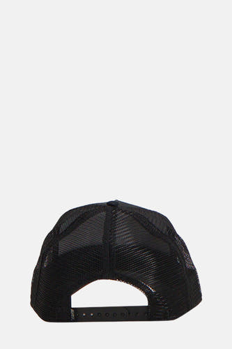 Chapeau noir de GOORIN, avec un dos en mesh et une fermeture ajustable.