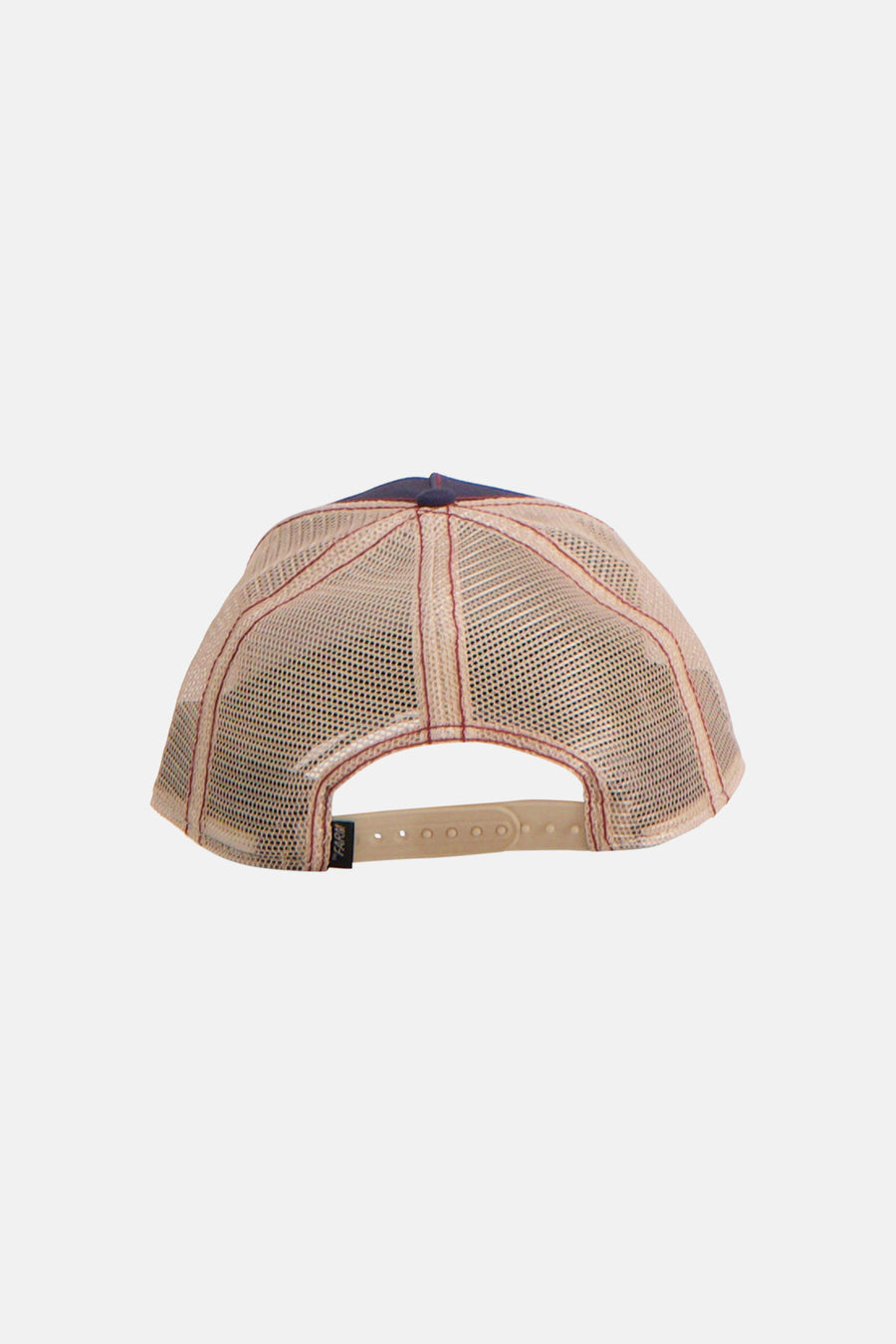 Casquette bleue GOORIN avec dos en maille et fermeture réglable.