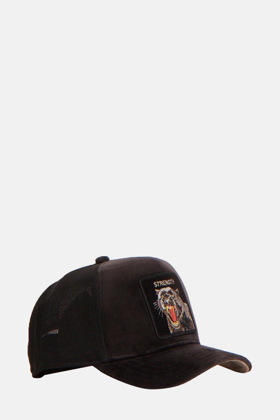 Zwarte pet met dierenpatch "Strength".