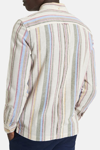 Chemise multicolore à manches longues de BEN SHERMAN, avec un motif rayé vertical et une envers.