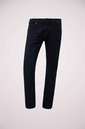 Jean slim fit bleu marine de TOM TAILOR, tissu denim lisse sans motif.