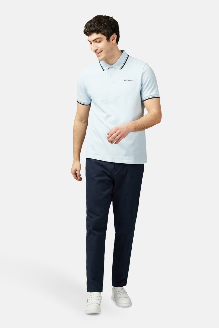 Polo à manches courtes - Bleu clair - BEN SHERMAN