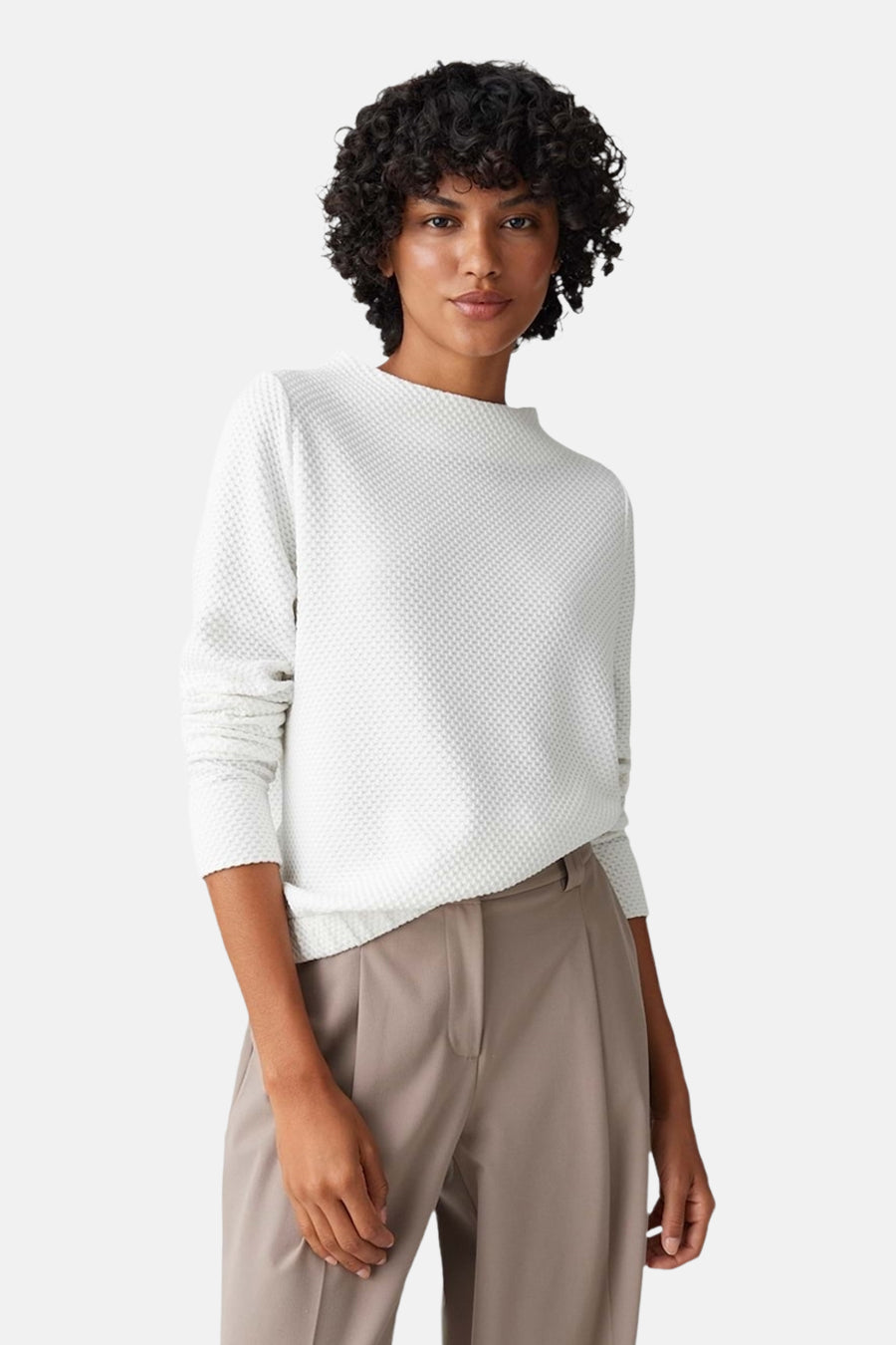 Pull à col rond - Blanc