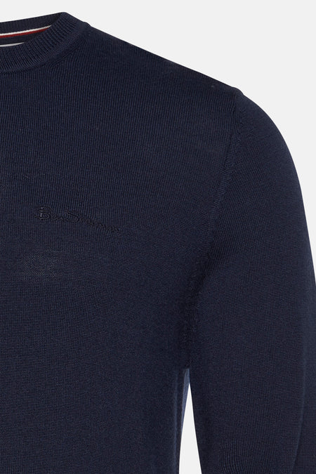 Pull à col rond - bleu