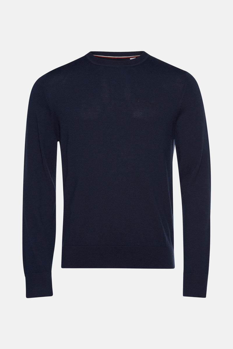 Pull à col rond - bleu