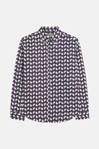 Chemise bleue à longues manches de BEN SHERMAN, avec un motif paisley.
