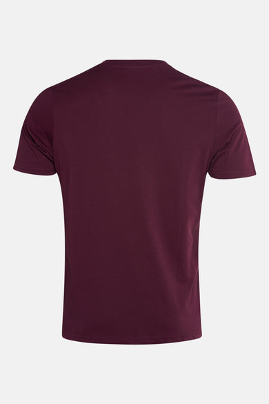 Bordeaux T-shirt met korte mouwen van BEN SHERMAN, effen kleur en een klassieke ronde hals.
