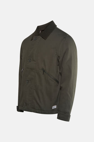 Veste courte verte de Ben Sherman, avec fermeture à boutons et poche poitrine avec fermeture à glissière.