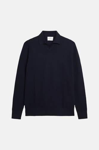 Pull bleu à manches longues de Ben Sherman avec un motif texturé subtil.