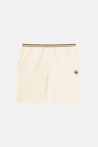 Short écru de BEN SHERMAN, avec une ceinture rayée et un logo brodé.