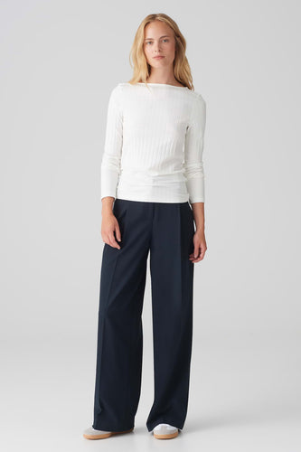 Pull à col rond - blanc