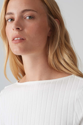 Pull à col rond - blanc