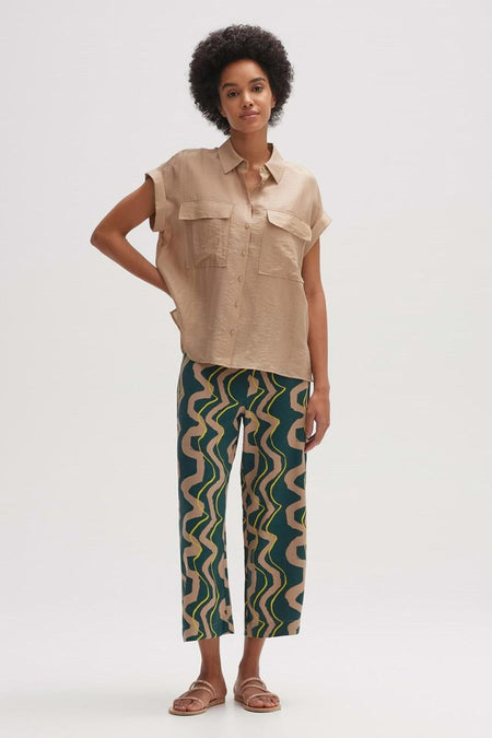 Chemise &agrave; manches courtes - beige
