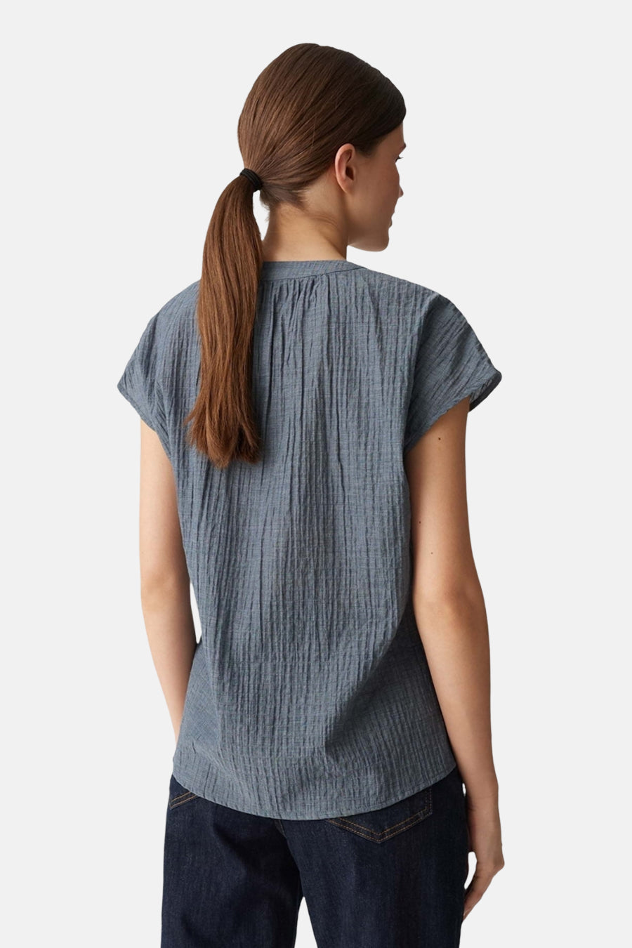 Blouse à manches courtes - bleu - OPUS - 3
