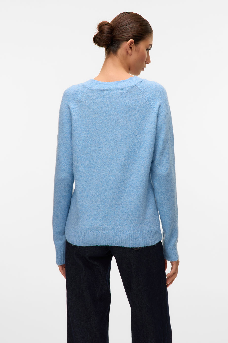 Pull à col rond - bleu - VERO MODA®
