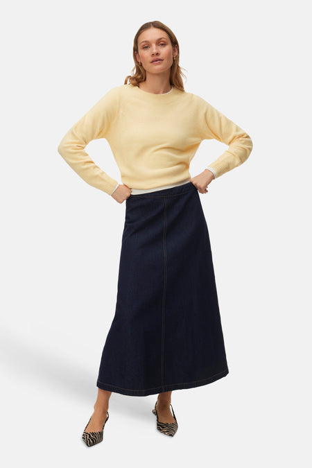 Pull à col rond - jaune