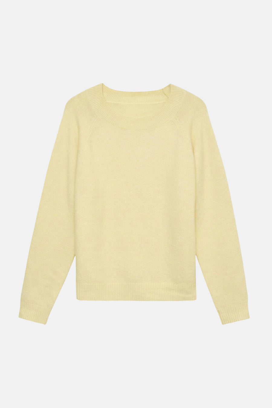 Pull jaune à col rond de VERO MODA®, en fine maille côtelée.