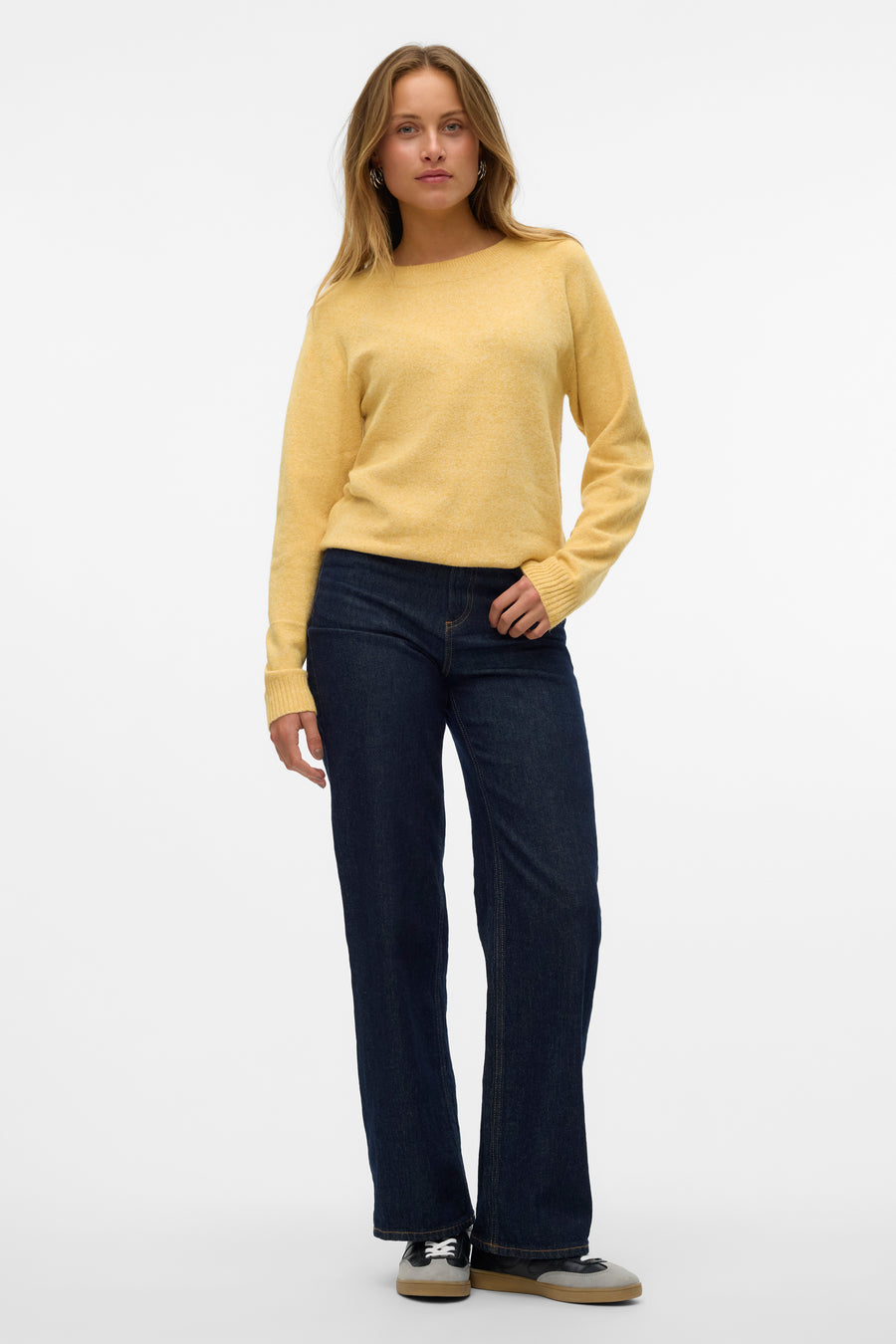 Pull à col rond - jaune - VERO MODA®