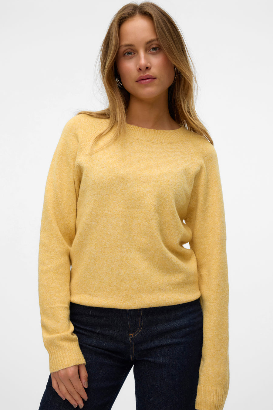 Pull à col rond - jaune - VERO MODA®