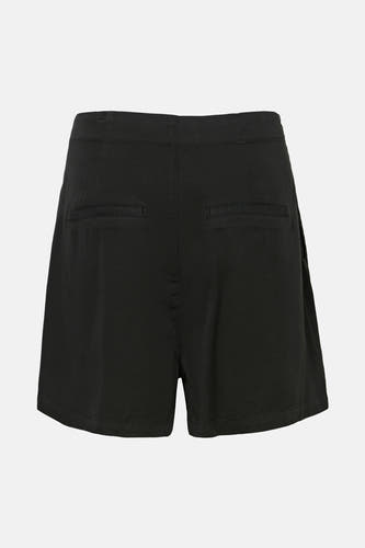 Short noir de VERO MODA®, vu de derrière avec des poches et un style simple.