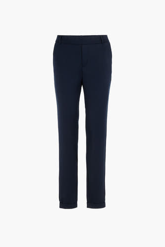 Pantalon de costume bleu Vero Moda, avec des pinces droites et un pli sur le côté.