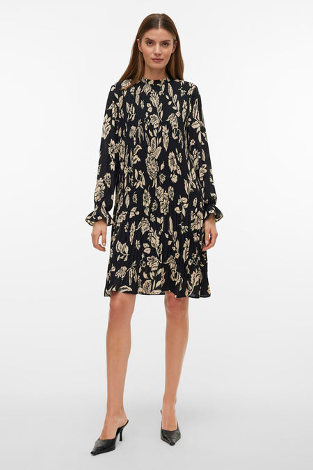 VMDORIT L/S PLEAT SHORT DRESS WVN EXP