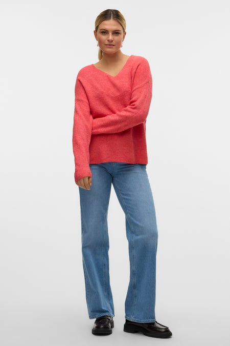 VMCREWLEFILE LS V-NECK BLOUSE NOOS