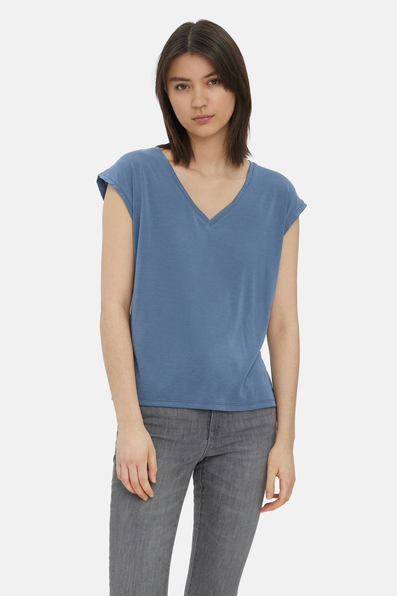 Top uni manche courte Bleu - VERO MODA®