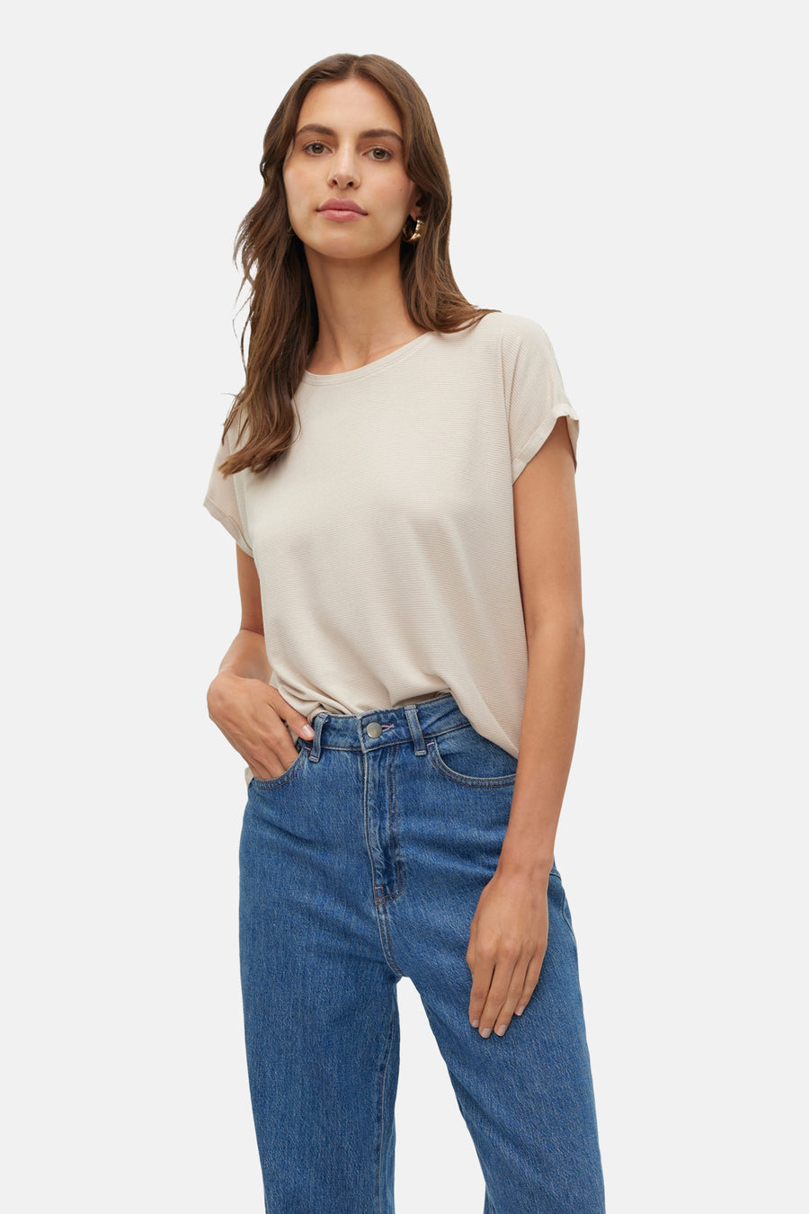 T-shirt à manches courtes - beige - VERO MODA®