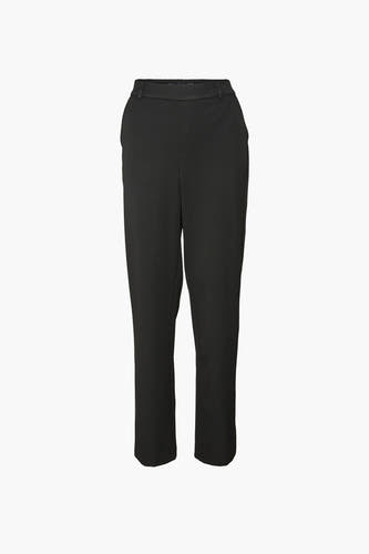 Pantalon noir de VERO MODA, tissu uni avec poches et jambes droites.